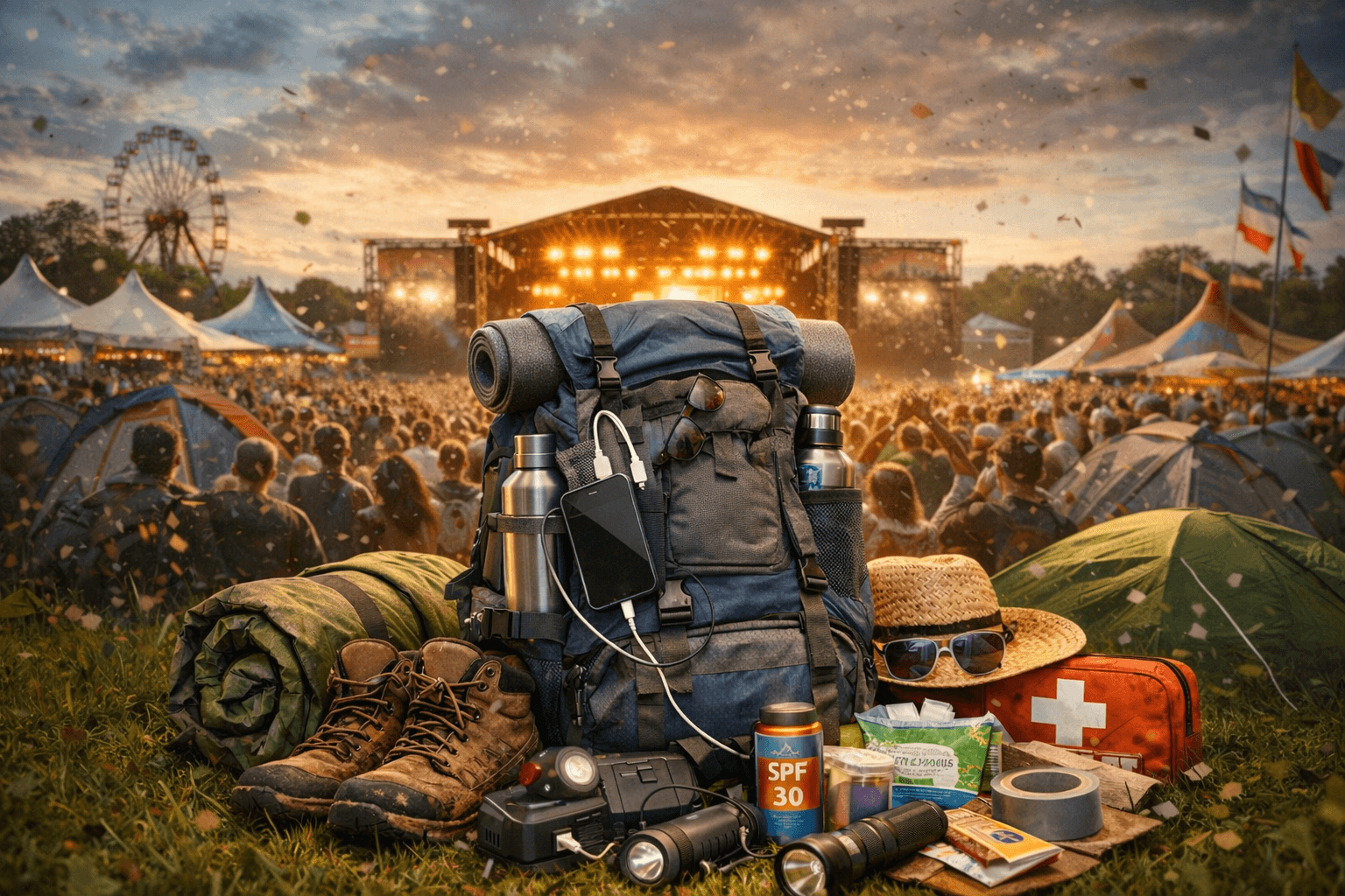 Festival crowd enjoying outdoor music